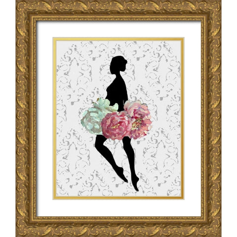 Balllerina One Gold Ornate Wood Framed Art Print with Double Matting by Boho Hue Studio