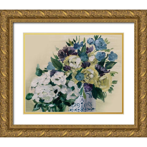 Bouquet1 Gold Ornate Wood Framed Art Print with Double Matting by Boho Hue Studio
