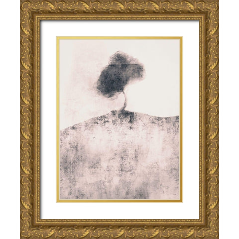 Distant Tree 2 Gold Ornate Wood Framed Art Print with Double Matting by Boho Hue Studio