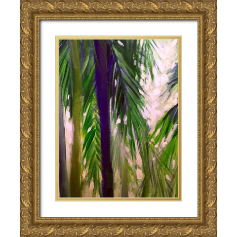 Palm Trees 1 Gold Ornate Wood Framed Art Print with Double Matting by Boho Hue Studio