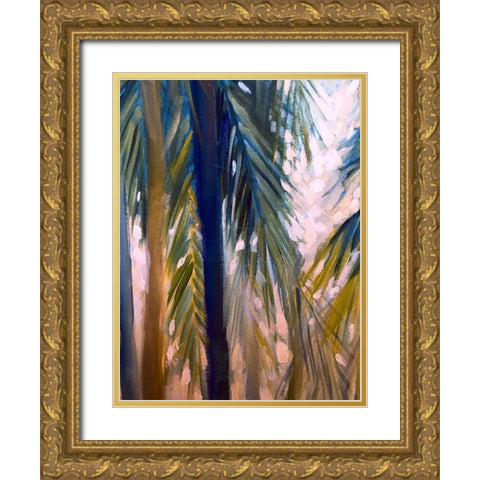 Palm Trees 2 Gold Ornate Wood Framed Art Print with Double Matting by Boho Hue Studio