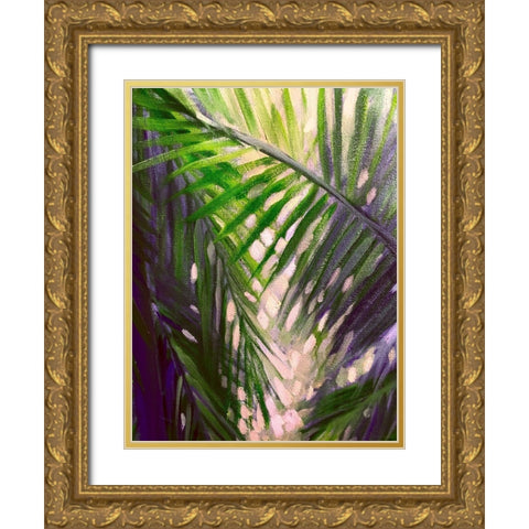 Palm Trees 3 Gold Ornate Wood Framed Art Print with Double Matting by Boho Hue Studio