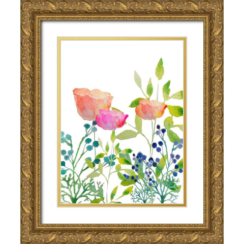 Flowers 20 Gold Ornate Wood Framed Art Print with Double Matting by Boho Hue Studio