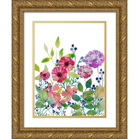 Flowers 5 Gold Ornate Wood Framed Art Print with Double Matting by Boho Hue Studio