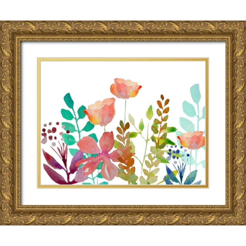 Florals 5 Gold Ornate Wood Framed Art Print with Double Matting by Boho Hue Studio