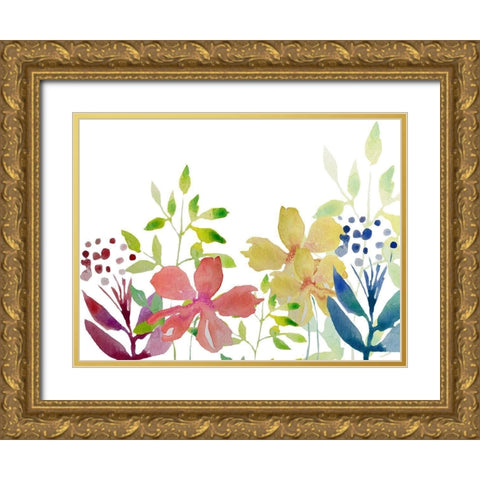 Flowers 4 Gold Ornate Wood Framed Art Print with Double Matting by Boho Hue Studio
