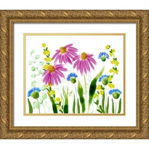 Wild Flowers 10 Gold Ornate Wood Framed Art Print with Double Matting by Boho Hue Studio