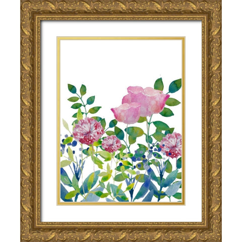 Bloom 1 Gold Ornate Wood Framed Art Print with Double Matting by Boho Hue Studio