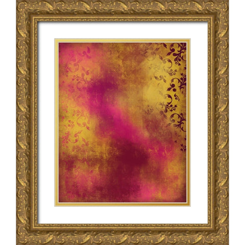 Abstract 1 Gold Ornate Wood Framed Art Print with Double Matting by Boho Hue Studio