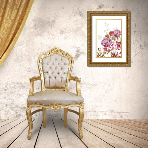 Floral field Bloom 2 Gold Ornate Wood Framed Art Print with Double Matting by Boho Hue Studio