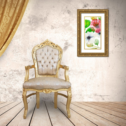 Flower Panel 3 Gold Ornate Wood Framed Art Print with Double Matting by Boho Hue Studio