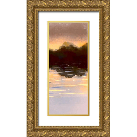 Landscape Aglow Panel 3 Gold Ornate Wood Framed Art Print with Double Matting by Boho Hue Studio