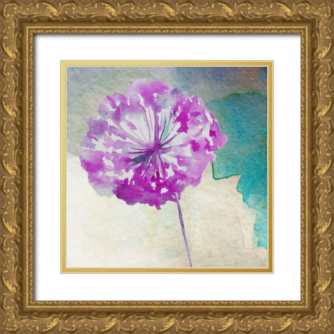 Purple Poof Gold Ornate Wood Framed Art Print with Double Matting by Boho Hue Studio