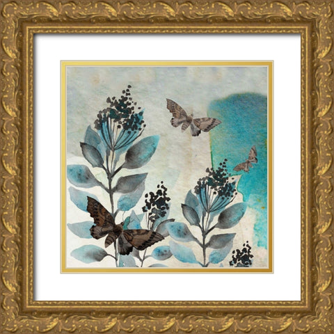 Butteryfly Perspective 1 Gold Ornate Wood Framed Art Print with Double Matting by Boho Hue Studio