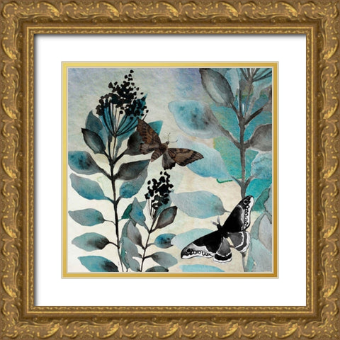 Butteryfly Perspective 3 Gold Ornate Wood Framed Art Print with Double Matting by Boho Hue Studio