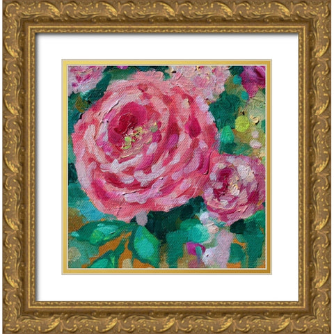 Peripheral Rose 2 Gold Ornate Wood Framed Art Print with Double Matting by Boho Hue Studio