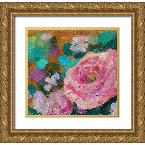 Peripheral Rose 3 Gold Ornate Wood Framed Art Print with Double Matting by Boho Hue Studio