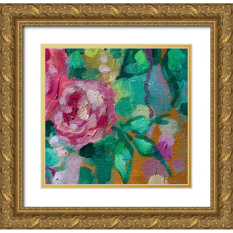Peripheral Rose 4 Gold Ornate Wood Framed Art Print with Double Matting by Boho Hue Studio