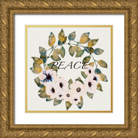 Peace Adlpeace Gold Ornate Wood Framed Art Print with Double Matting by Boho Hue Studio