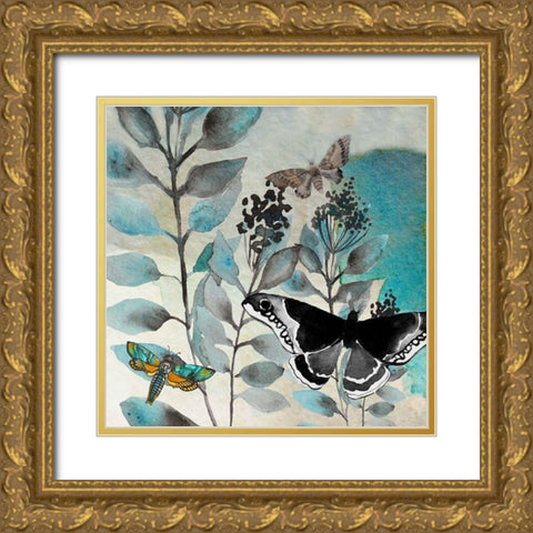 Butteryfly Perspective 2 Gold Ornate Wood Framed Art Print with Double Matting by Boho Hue Studio