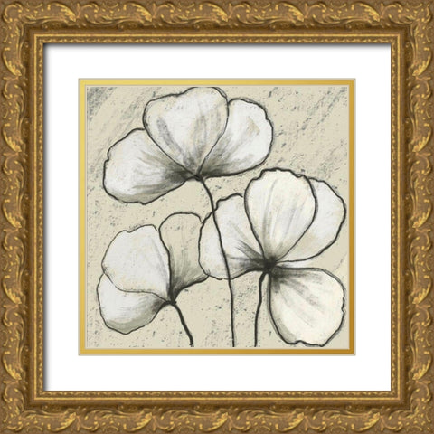 Simple Blooms 1 Gold Ornate Wood Framed Art Print with Double Matting by Boho Hue Studio
