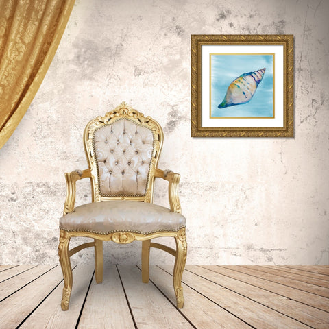 Shell 1 Gold Ornate Wood Framed Art Print with Double Matting by Boho Hue Studio