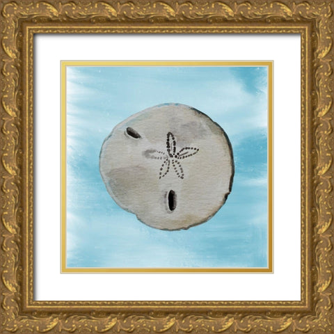 Shell 3 Gold Ornate Wood Framed Art Print with Double Matting by Boho Hue Studio