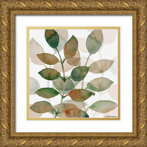 Leaf By Leaf 1 Gold Ornate Wood Framed Art Print with Double Matting by Boho Hue Studio