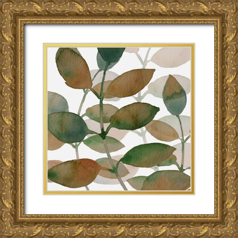 Leaf By Leaf 2 Gold Ornate Wood Framed Art Print with Double Matting by Boho Hue Studio