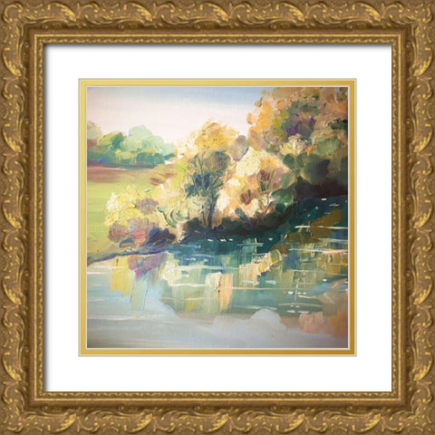 Along the River Gold Ornate Wood Framed Art Print with Double Matting by Boho Hue Studio