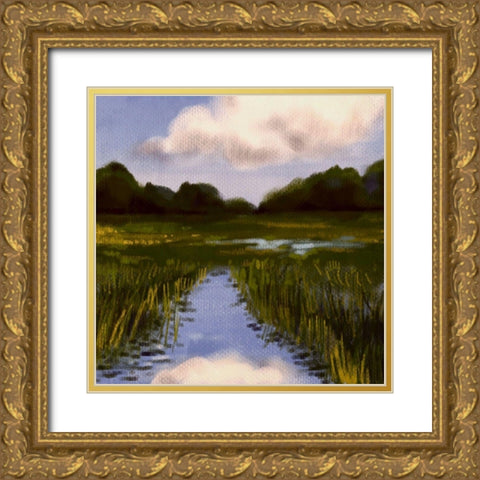 Marsh Wonder Gold Ornate Wood Framed Art Print with Double Matting by Boho Hue Studio