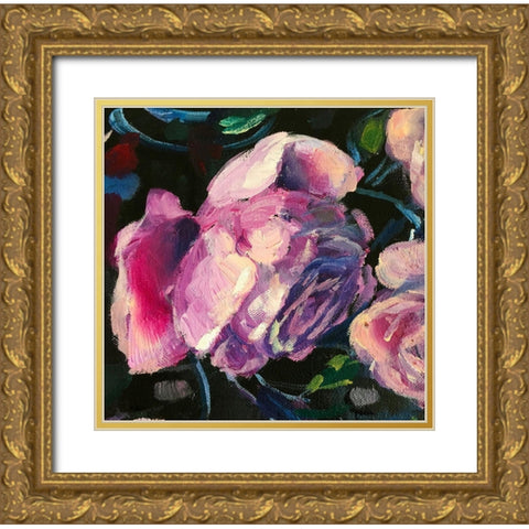 Roses1 Gold Ornate Wood Framed Art Print with Double Matting by Boho Hue Studio