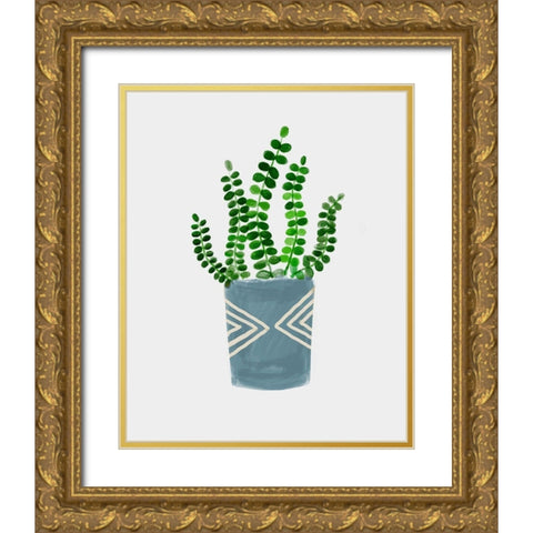 House Pot 5 Gold Ornate Wood Framed Art Print with Double Matting by Boho Hue Studio