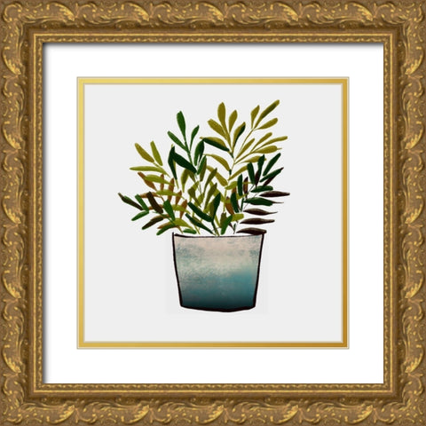 House Pot 2 Gold Ornate Wood Framed Art Print with Double Matting by Boho Hue Studio