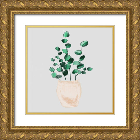 House Pot 3 Gold Ornate Wood Framed Art Print with Double Matting by Boho Hue Studio