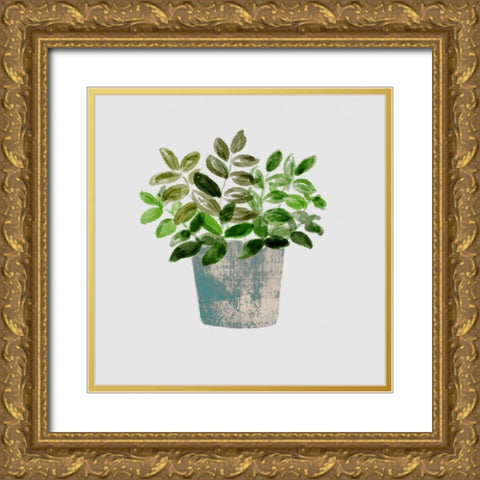 House Pot 4 Gold Ornate Wood Framed Art Print with Double Matting by Boho Hue Studio