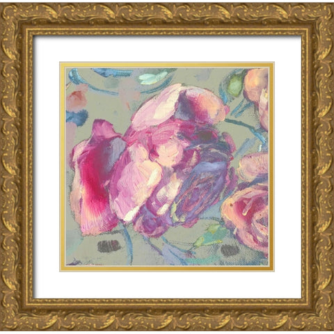Spring Roses1 Gold Ornate Wood Framed Art Print with Double Matting by Boho Hue Studio