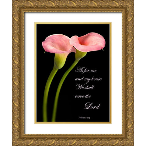 Joshua 24.15 Calla Lilies Gold Ornate Wood Framed Art Print with Double Matting by Seidman, Barry