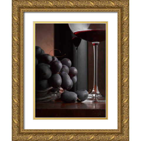 Black Grapes Gold Ornate Wood Framed Art Print with Double Matting by Seidman, Barry