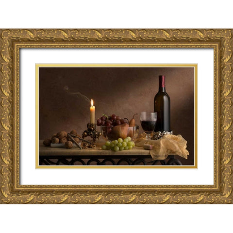 Old Master Still Life Gold Ornate Wood Framed Art Print with Double Matting by Seidman, Barry