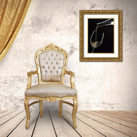 Wine Pour 2 Gold Ornate Wood Framed Art Print with Double Matting by Seidman, Barry