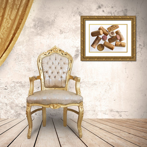 Ten Corks Gold Ornate Wood Framed Art Print with Double Matting by Seidman, Barry