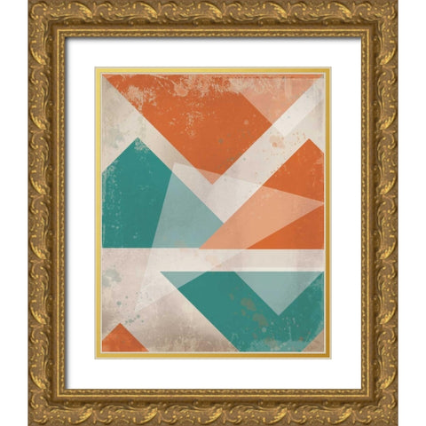 Triangles 2 Gold Ornate Wood Framed Art Print with Double Matting by Alvarez, Cynthia