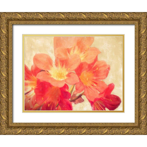 Sun Fire Florals Gold Ornate Wood Framed Art Print with Double Matting by Alvarez, Cynthia