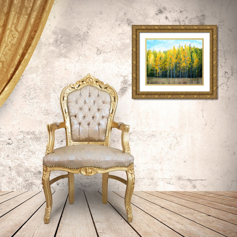 Trees 1 Gold Ornate Wood Framed Art Print with Double Matting by Alvarez, Cynthia