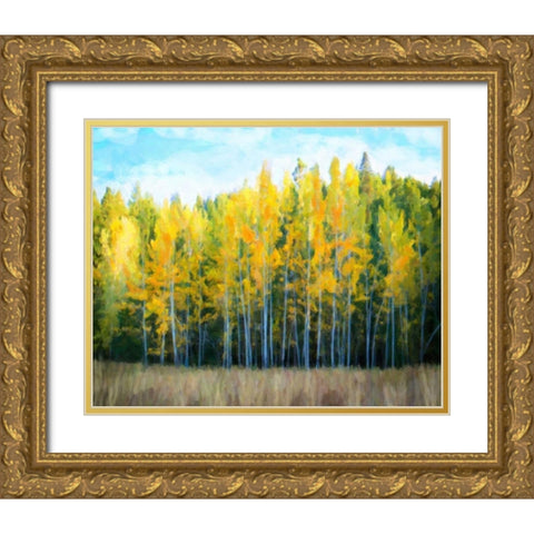Trees 1 Gold Ornate Wood Framed Art Print with Double Matting by Alvarez, Cynthia