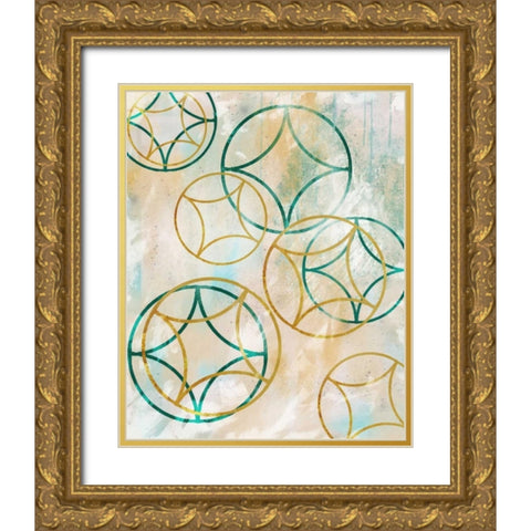 Sparkling Spheres 1 Gold Ornate Wood Framed Art Print with Double Matting by Alvarez, Cynthia