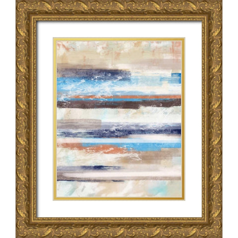 Lines A Gold Ornate Wood Framed Art Print with Double Matting by Alvarez, Cynthia