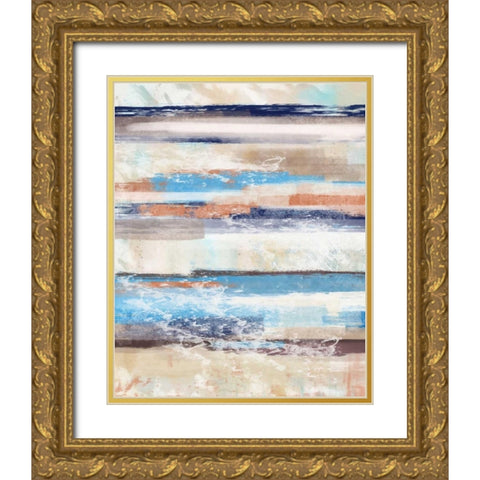 Lines B Gold Ornate Wood Framed Art Print with Double Matting by Alvarez, Cynthia