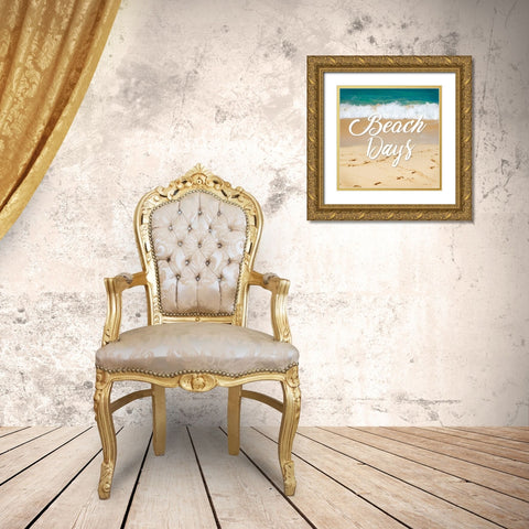 Beach Days Gold Ornate Wood Framed Art Print with Double Matting by Alvarez, Cynthia